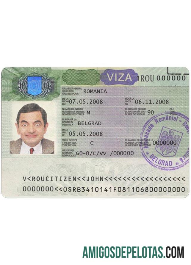 Visto ROMÊNIA exemplo